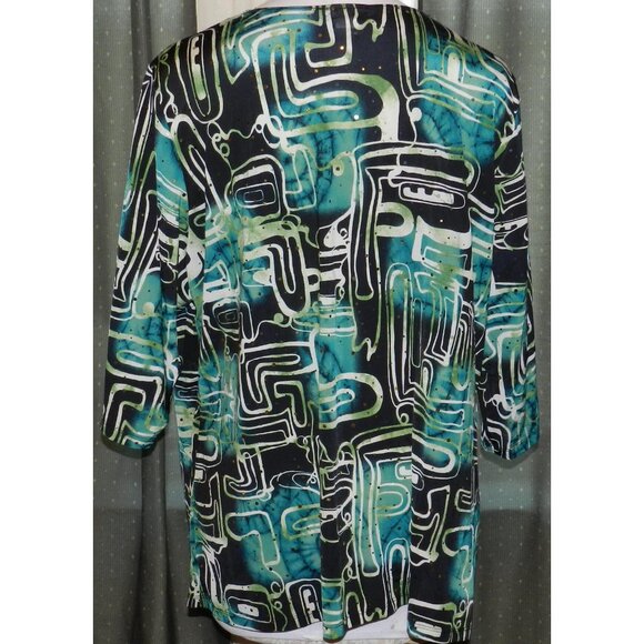 Maggie Barnes 2X slinky stretchy blend blouse pull over plus size women's - Picture 2 of 5